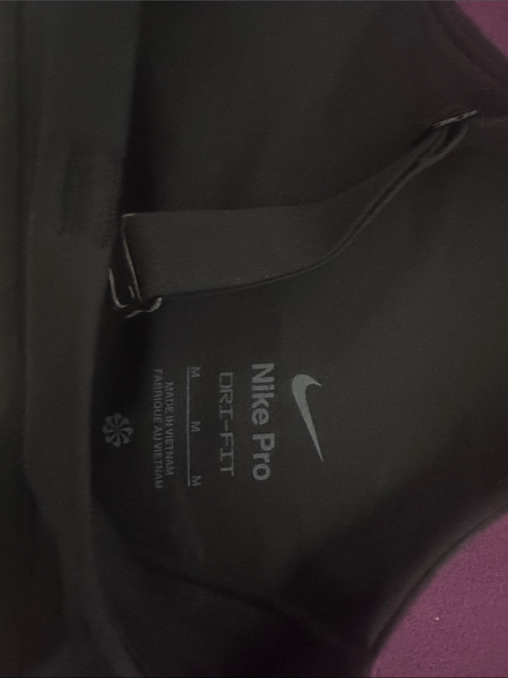 Nike Black Sports Bra with White Logo Band - Picture 4 of 4